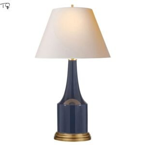 American Classical Royal Blue Ceramic Table Lamp E27 LED Indoor Lighting Decor Home Bedroom Bedside Study Living/Model Room 220V 1