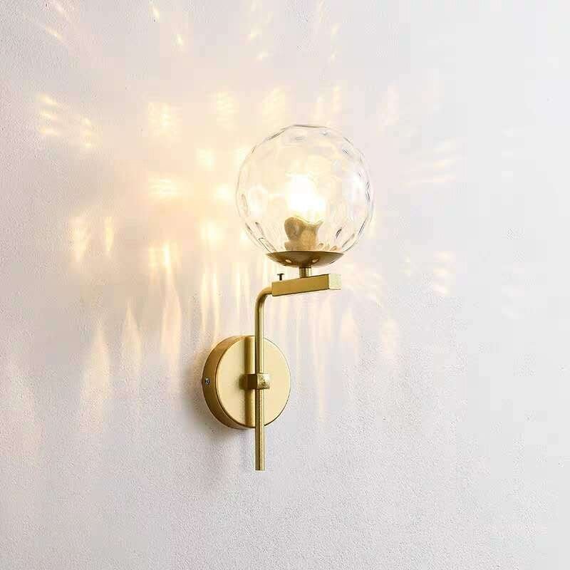 Modern Led Wall Lamp Iron Night Reading Beside Lamp Home Stairs Vintage Loft Sconce Wall Lights Glass Ball Gold Black E27 1