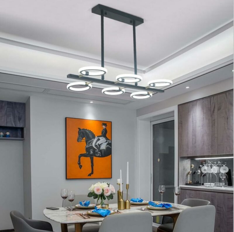 Nordic  Luxury Living Room Chandelier Lighting Modern Ultra thin Ring LED Chandelier For Bedroom Dining Indoor Lamps Fixtures 3