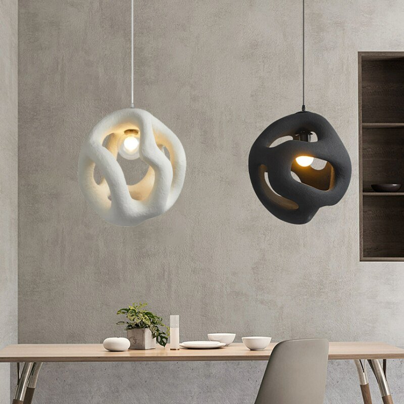 Wabi Sabi Creative Resin Led Pendant Lamp for Kitchen Dinning Room Bar Modern Design Aesthetic Room Decorator Lighting Appliance 1