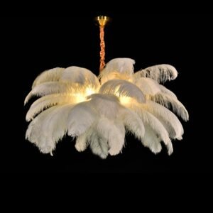 Nordic Ostrich Feather Led Pendant Lamp Living Room Feather Lamp Bedroom Home Decor Indoor Lighting Hanging Light Fixture luster 1