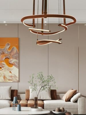Modern Leather Led Chandelier Dimmable Dining Room Living Room Bedroom Hall Chandelier Home Decoration Lighting Fixture 1