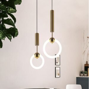 Nordic Ring Light Iron Glass gold pendant light Living Room Dining Room Kitchen Bedroom Loft designer minimalist pendant light 1