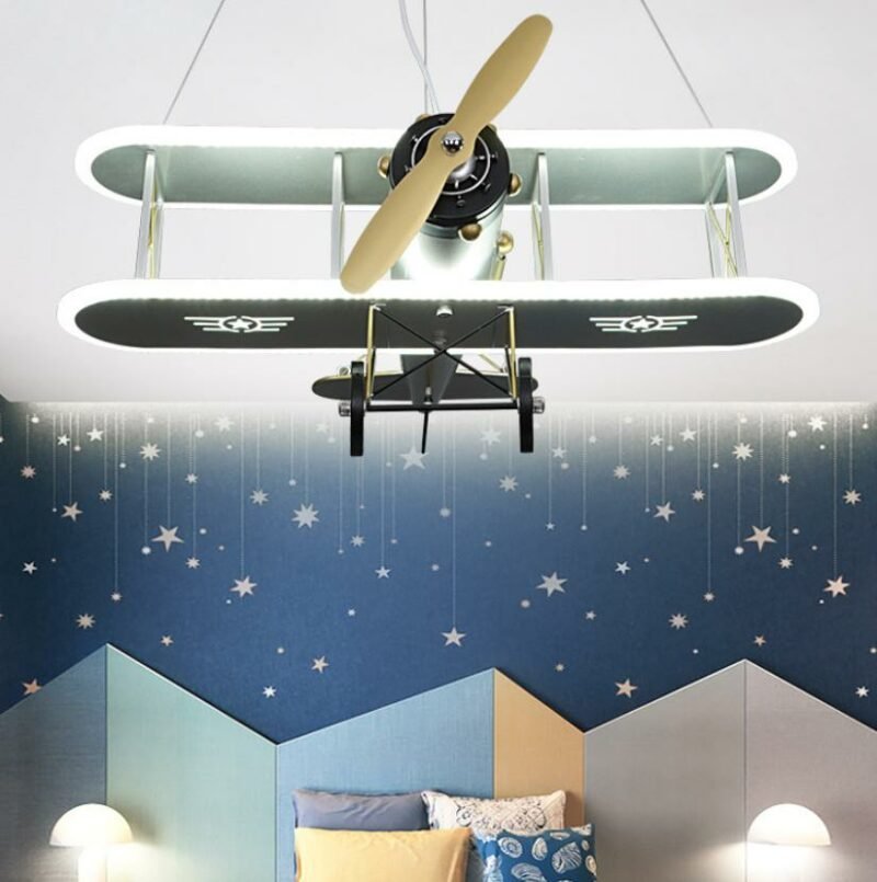 Creative led children's aircraft Pendant lamp boy bedroom room lamp personality modern fashion cartoon Hanging  lamp  Fixtures 2