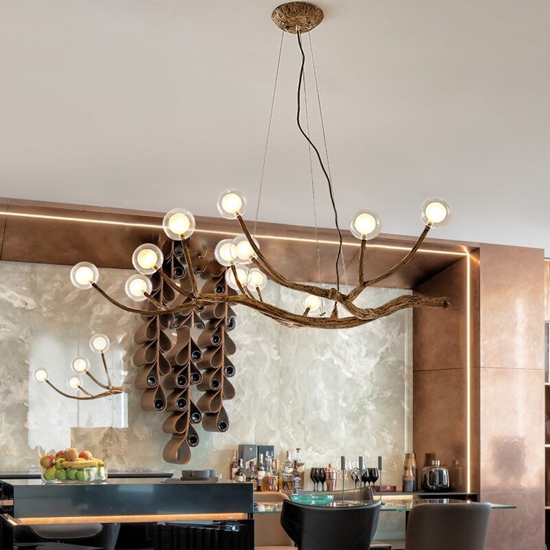 Glass Bubble Resin Led Pendant Light  Restaurant Kitchen Accesories Indoor Bedroom Home Decor Lamp Ceiling Lustre Fixture 2