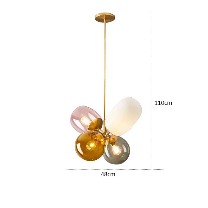 Glass Pendant Light Candy colors pendant Lamp Design Deco Nordic Led Hanging Light Fixtures Bedroom Luminaire Suspension lamp 6