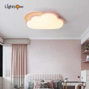 Nordic children's room ceiling lamp creative personality rainbow cloud lamp warm romantic boy girl bedroom ceiling light 1