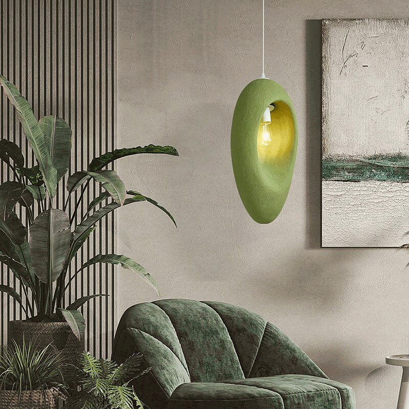 Wabi Sabi Designer Creative Chandelier Living Room Bedside Decor Fresh Green Atmosphere Nordic INS Japanese Style Pendant Lamps 1