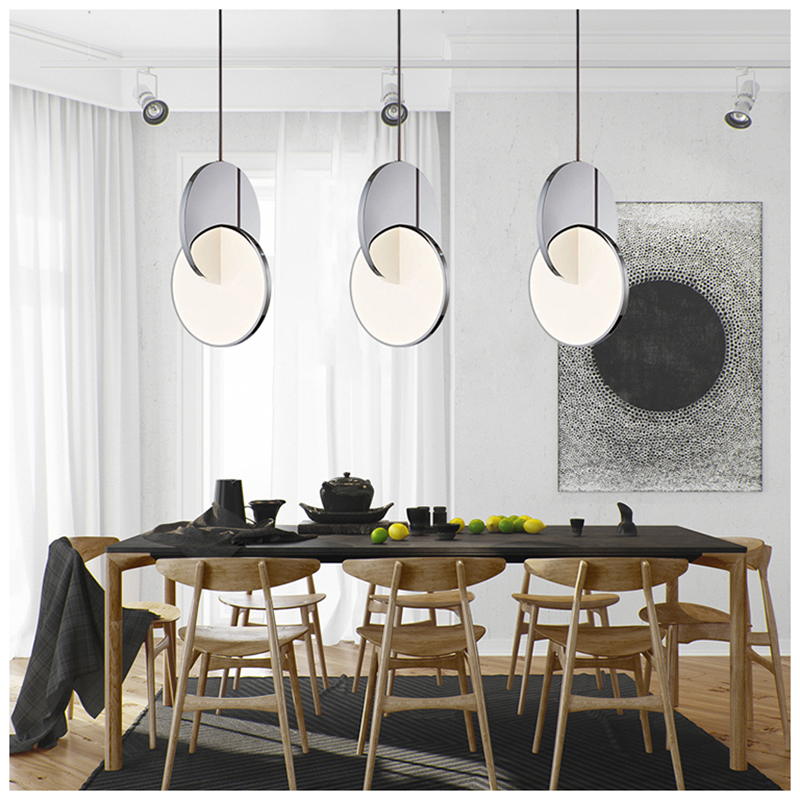 Modern Mirror Round Ring Lamp Led Pendant Lights Bedside Table Dining Kitchen Fixture Home Decoration Accessories Indoor Lightin 3