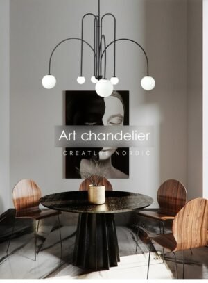 Nordic Indoor  Minimalist Living Room Restaurant Lamp Creative Personality Study Cafe Art Chandelier 1