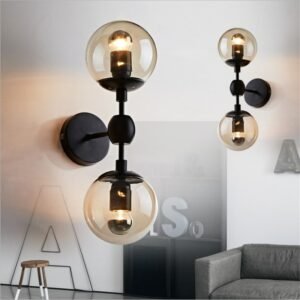 Modern Led Wall Lamp Black Wall Lights With Special Glass Round Ball Bedside Wall Lights with G9 Bulbs Wall Sconce wall lamps 1