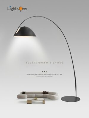 Nordic post-modern fishing simple living room sofa floor lamp designer model room creative fishing line floor light 1