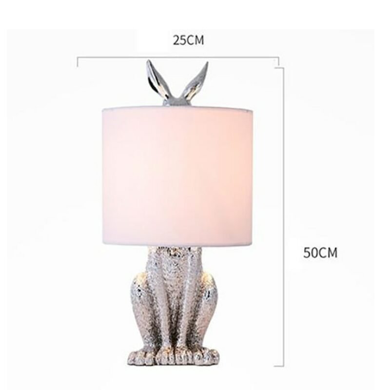 Nordic Designer LED Masked Rabbit Resin Table Lamp Retro Stand Desk Night Lights for Bedroom Home Decor Bunny Bedside Lamp E27 6