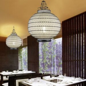 New Classical Chinese Lantern Hand-woven Fabric Chandelier Lighting Hotel Antique Retro Restaurant Bar Wire Lamp indoor Light 1
