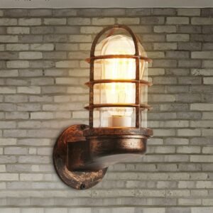 WADBTY  Vintage Industrial Wall Light Cage Guard Sconce Loft Wall lamp Retro Industry Wind Light Fixture Modern Wall Lamps Iron 1