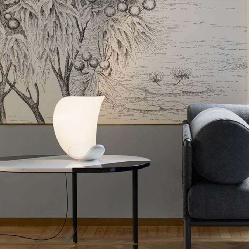 Italy Designer Curl Table Lamp Aluminum for Living Room Bedroom Study Desk Light Night Home Deco Led Bedside Creative Shape 5