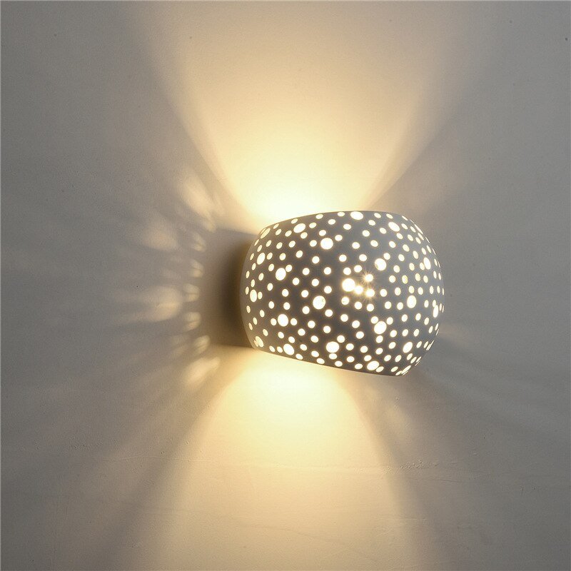 Led Wall Sconce Light Decor Wall Lamp Living Room Bedroom Indoor Wall Light For Home Hollow Pattern Gypsum Lamp Body Fixture 1