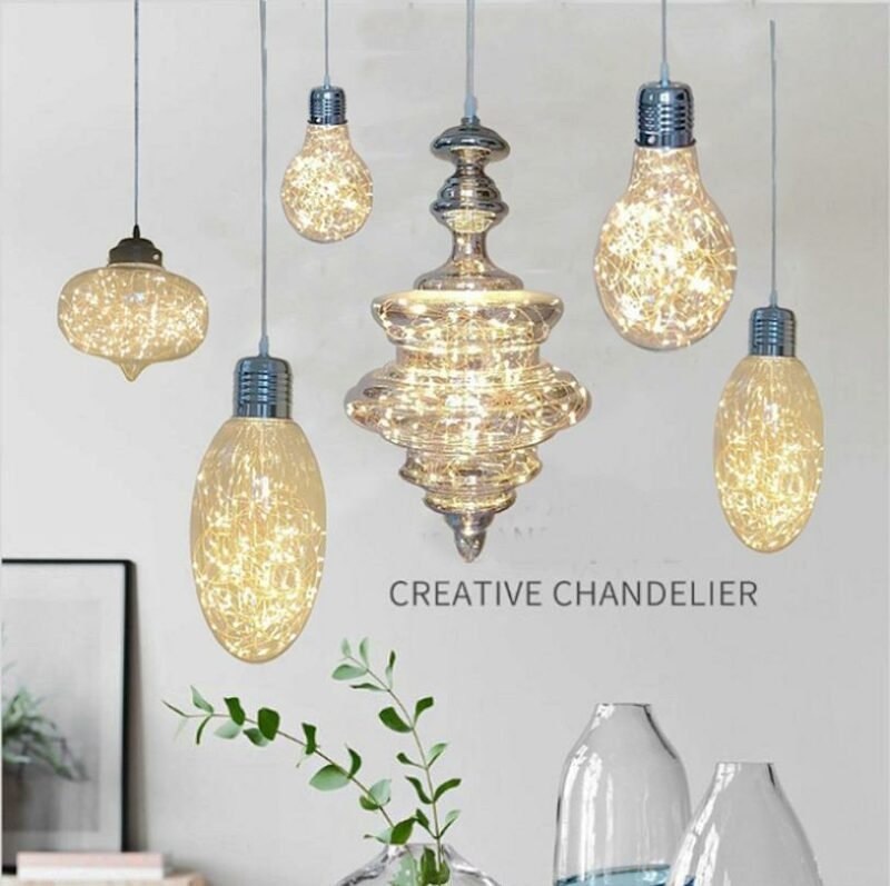 Nordic glass Pendant Light For Living Room lighting  Moroccan  LED star Hanging lamp  For cafe casual tea restaurant Lights 3