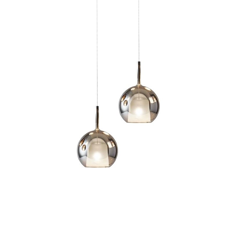 Modern LED Suspension Lamp for Restaurant Smoke Gray Indoor Island Hanging Light Fixtures Round Glass Ball Kitchen 5