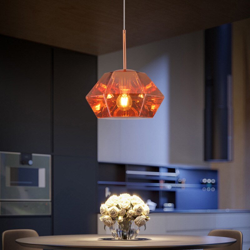 Eroupe Lava Pendant Lamp for Kitchen Bedroom Living Room Acrylic Diamond Chandelier Aesthetic Room Decorator Lighting Appliance 5