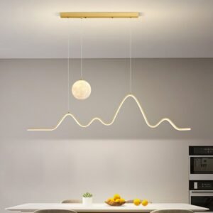 2023 Dining Table Modern Led Pendant Light Lamp For Dining Room Kitchen Bar Designer Line Chandelier Lighting Decor 1