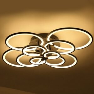 2020 New Dimmable led Ceiling lamp for living room 4/6/8/10 rings suspension ceiling light dining room bedroom lighting fixture 1
