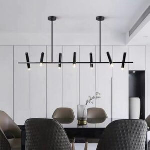 Modern Chandelier Led Home Decor Black Lamps Dining Living Room Indoor Lighting Long Hanging Light Fixture For Dining Table 1