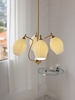 Flower Bud Bone China Chandelier For Living Room Bedroom Home Modern Led E14 Ceiling Lamp Nordic Lighting 1