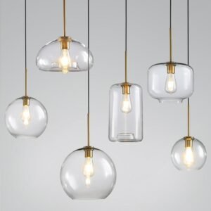 LED Modern hanging loft Glass lustre Pendant Light industrial decor Lights Fixtures E27/E26 for Kitchen Restaurant Lamp 1