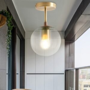 E27 Ceiling glass Lighting Minimalist Modern Round Glass Ball Ceiling Lamp Corridor Lamp Creative Living Room Lights 1