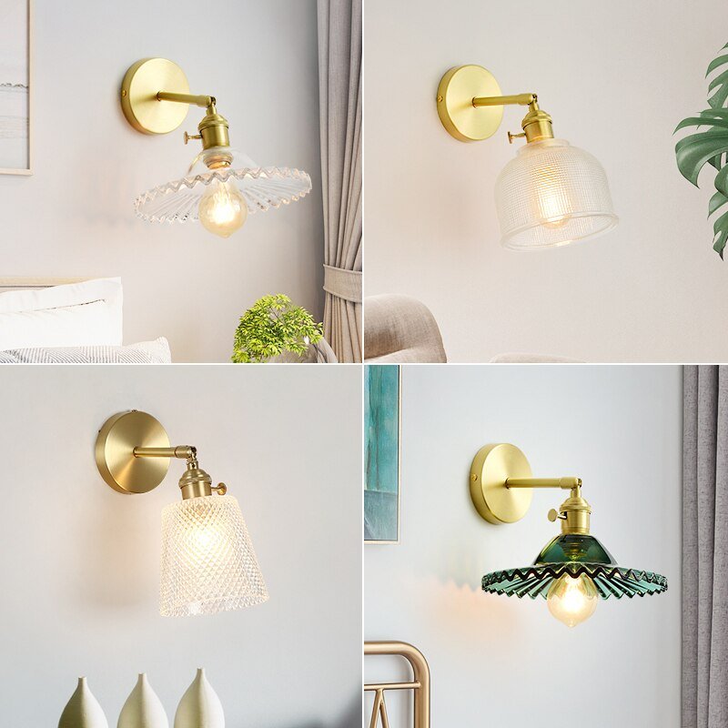 Nordic Glass Wall Lamp Beside Bedroom Bathroom Mirror Light  American Style LED Wall Sconces Vintage Edison Lighting Luminaire 2