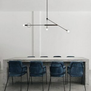 Modern Minimalist Linear Chandelier Lighting  Nordic Restaurant Bedroom Study Industrial Style Geometric Art Chandelier Lamp 1
