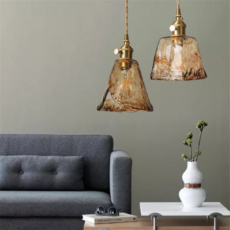 Modern Nordic  Brass Glass Pendant lights Kitchen Restaurant Bar living room bedroom hanging Pendant lamp 6