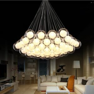 28 Cluster Pendant Light Nordic living room simple glass bubble pendant light home decoration dining room long wire light 1
