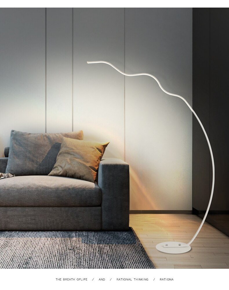 2022 New Wavy Floor Lamp For Living Room Bedroom Study Decor Lighting Designer Led Remote Control Standing Light 5