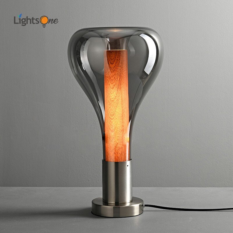 Nordic minimalist glass table light living room creative personality bedroom bedside decoration table lamp hotel atmosphere lamp 1