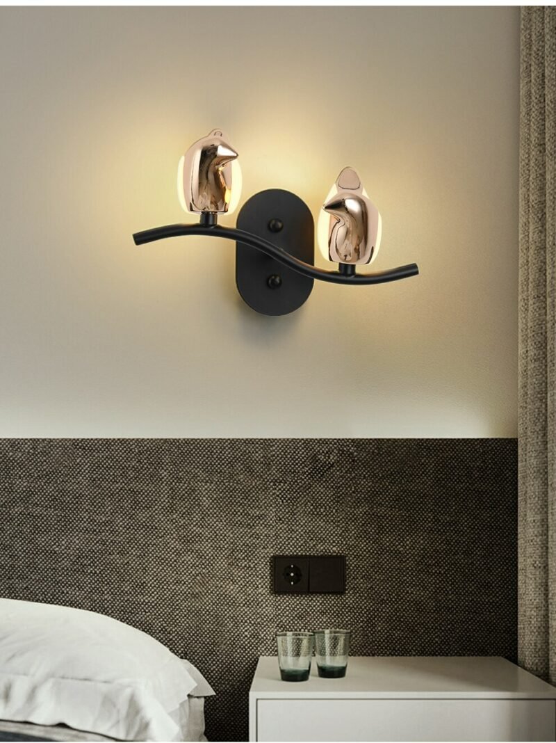 Creative Bird Led Pendant Lamp Light Modern Hallway Stair Wall Sconce Mounted Bedroom Bedside Chandelier Designer Decor Fixture 4