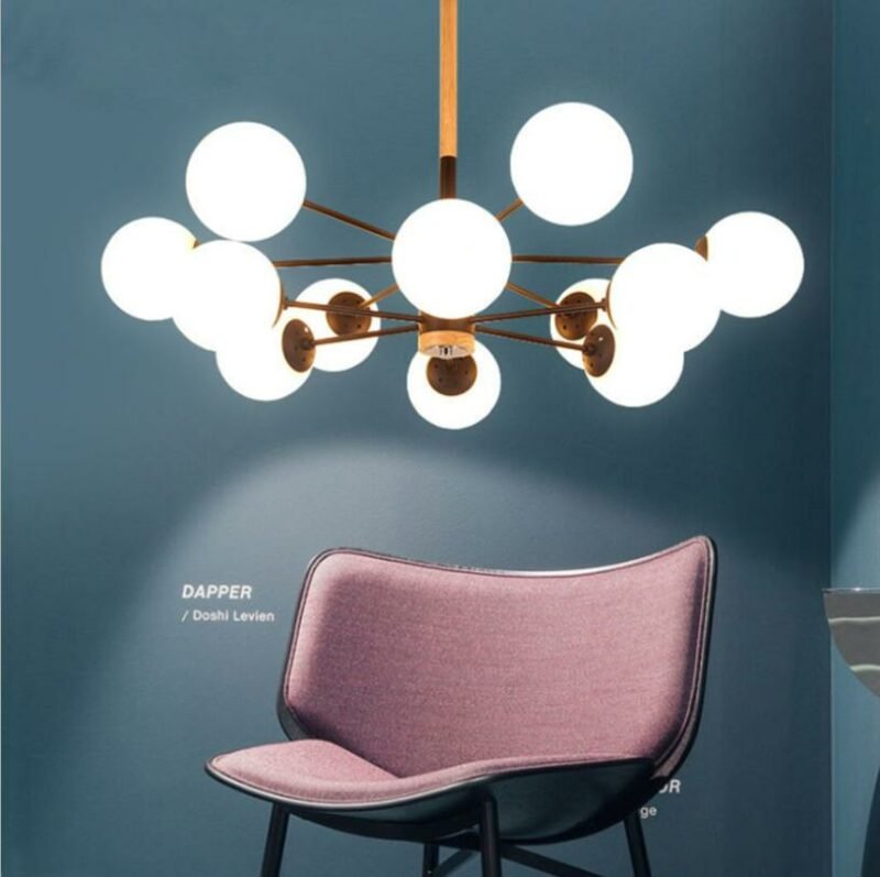 Nordic  Living room  Chandelier  lamp molecular chandelier post modern minimalist restaurant lamp bedroom  lights  Fixtures 1