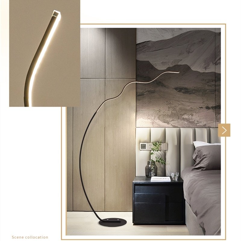 2022 New Wavy Floor Lamp For Living Room Bedroom Study Decor Lighting Designer Led Remote Control Standing Light 3