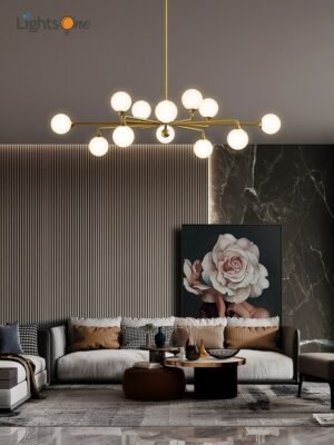Nordic all copper living room chandelier simple restaurant chandelier creative personality magic bean lamps 1