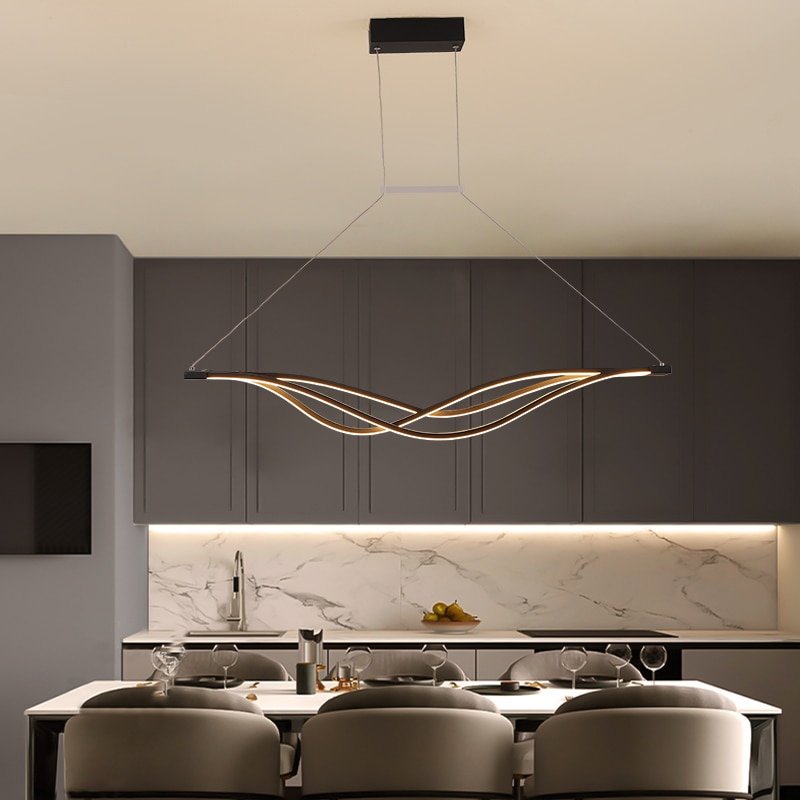Gold Long Pendant Lights Dining Room Led Decorative Lamp Ceiling Hanging Kitchen For Bedroom LED Ceiling Chandelier 5
