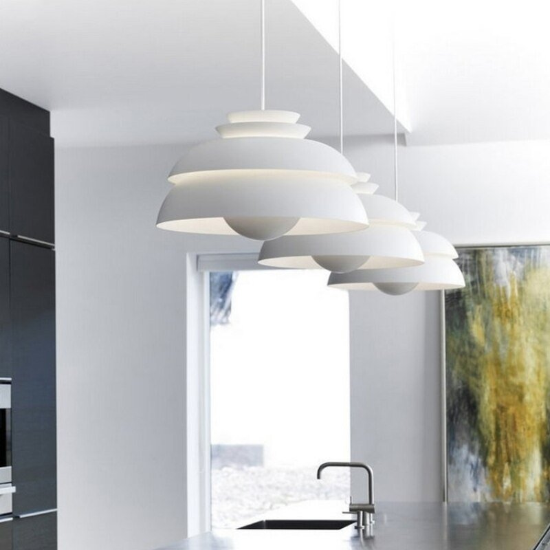 Denmark Designer Nordic Pendant Lamp Simple Minimalist Creative Bar Dinning Room White Round Chandelier Luminaire Suspensions 3