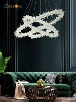 Post-modern light luxury crystal chandelier ring living room dining room ring firefly lamp 1