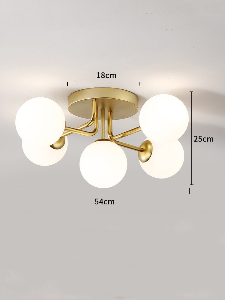Modern Glass Ceiling Lamp for Bedroom Livingroom Indoor Lighting Round Corrugated Lamp Shade Gold cloakroom Room Light Fixture 4