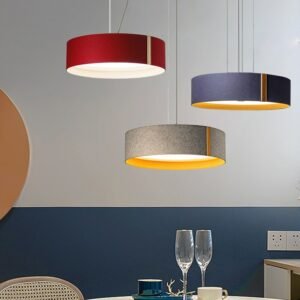 Nordic Designer Fabric LED Pendant Lamp for Kitchen Island Bedside Suspension Aesthetic Room Decor Replica Lighting Appliance 1