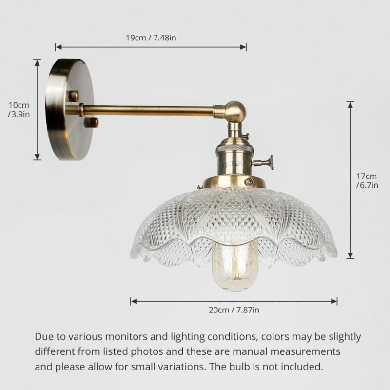 Glass Wall Lamp Modern Transparent Wall Sconce Lighting Nordic Wall Light Copper Wall Lights Clear Lampshade Retro For Bedroom 3
