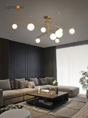 All copper living room chandelier Nordic restaurant lamp creative magic bean bedroom lamp 1