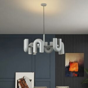 Nordic U Shape Simple Design Pendant Lights LED GU10 Bulb Black Gray Orange Ceiling Chandelier Living Room Decorative Luminaire 1