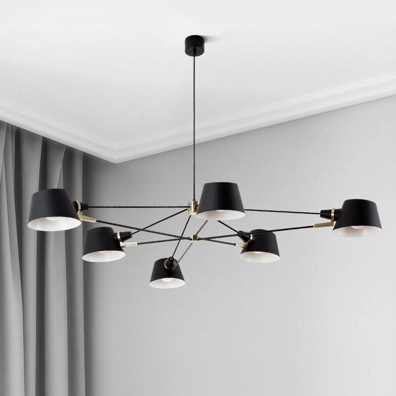 Modern Led Chandelier Lighting Living Room Designer Metal Hanging Light Fixture Black Suspension Lamps for Dinning Room Bedroom 3
