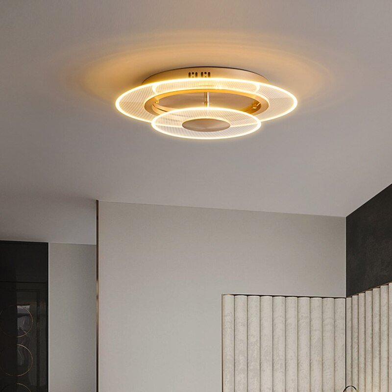 Gold Modern LED Ceiling Light for Room Decoration Bedroom Kitchen Bar Lamp Acrylic Flying Saucer Lighting Applicance Chandelier 2